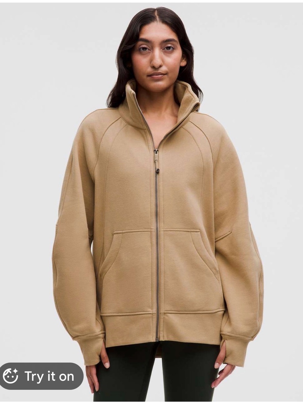 Lululemon Scuba Oversized Full-Zip Hoodie Carob Brown M/L Like New